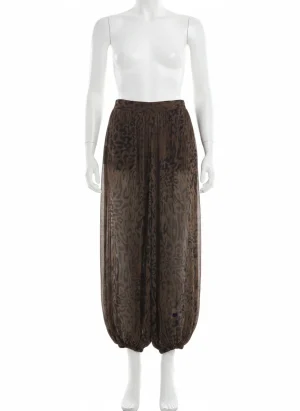 Pantalon jupe ample imprimé animalier taille haute femme - Vue 1 - Pantalon jupe