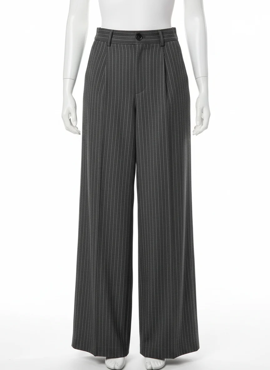 Pantalon jupe ample taille haute vintage business femme - Vue 1 - Pantalon jupe