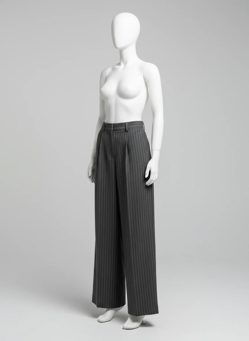 Pantalon jupe ample taille haute vintage business femme - Vue 3 - Pantalon jupe