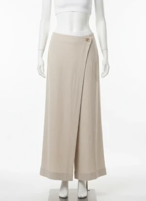 Pantalon jupe coton large quotidien décontracté femme - Vue 1 - Pantalon jupe