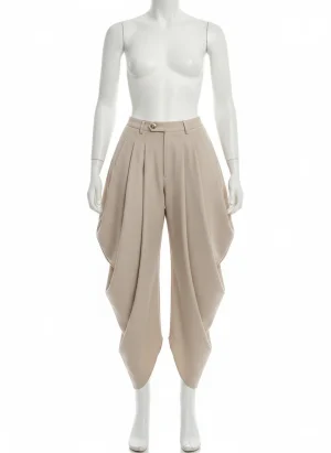 Pantalon jupe coton lin ample plissé irrégulier femme - Vue 1 - Pantalon jupe