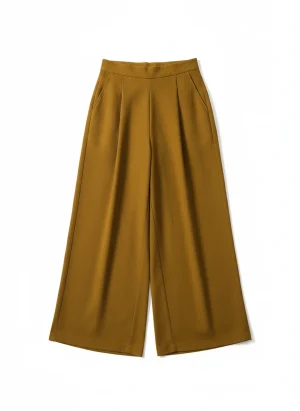 Pantalon jupe coton lin fluide chevilles poches femme - Vue 1 - Pantalon jupe