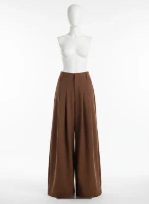 Pantalon jupe coton plissé jambe large business femme - Vue 1 - Pantalon jupe