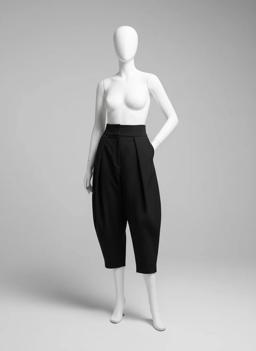 Pantalon jupe coupe ballon taille haute vintage femme - Vue 6 - Pantalon jupe