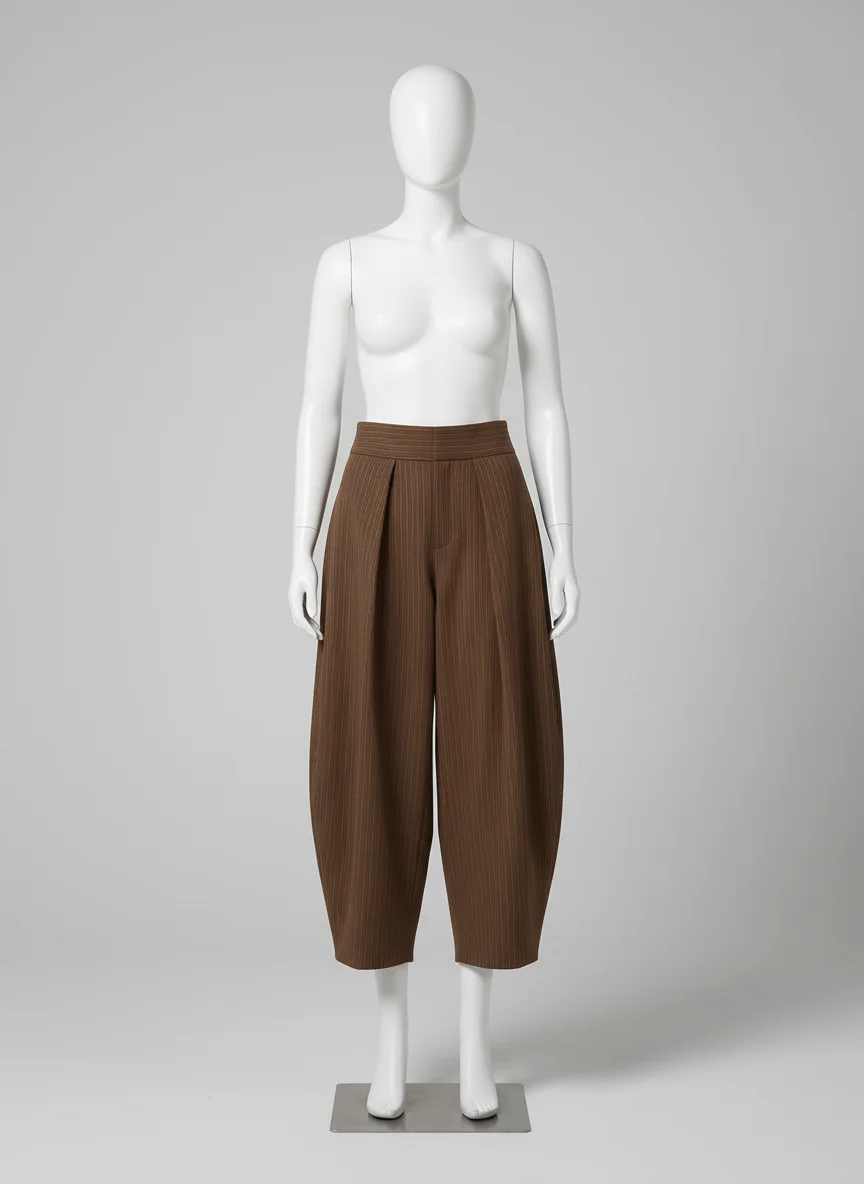 Pantalon jupe coupe ballon taille haute vintage femme - Vue 7 - Pantalon jupe