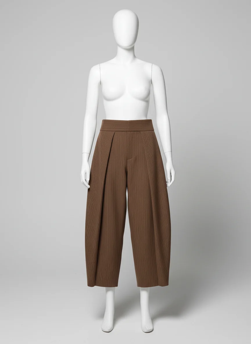 Pantalon jupe coupe ballon taille haute vintage femme - Vue 9 - Pantalon jupe