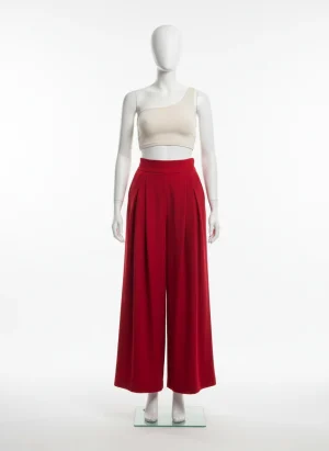 Pantalon jupe culotte large plissé chic femme - Vue 1 - Pantalon jupe