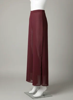 Pantalon jupe grande taille mousseline fendu décontracté femme - Vue 1 - Pantalon jupe