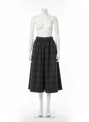 Pantalon jupe laine carreaux ample quotidien femme - Vue 1 - Pantalon jupe