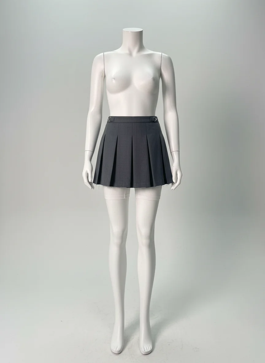 Pantalon jupe laine taille haute vintage élégant femme - Vue 2 - Pantalon jupe