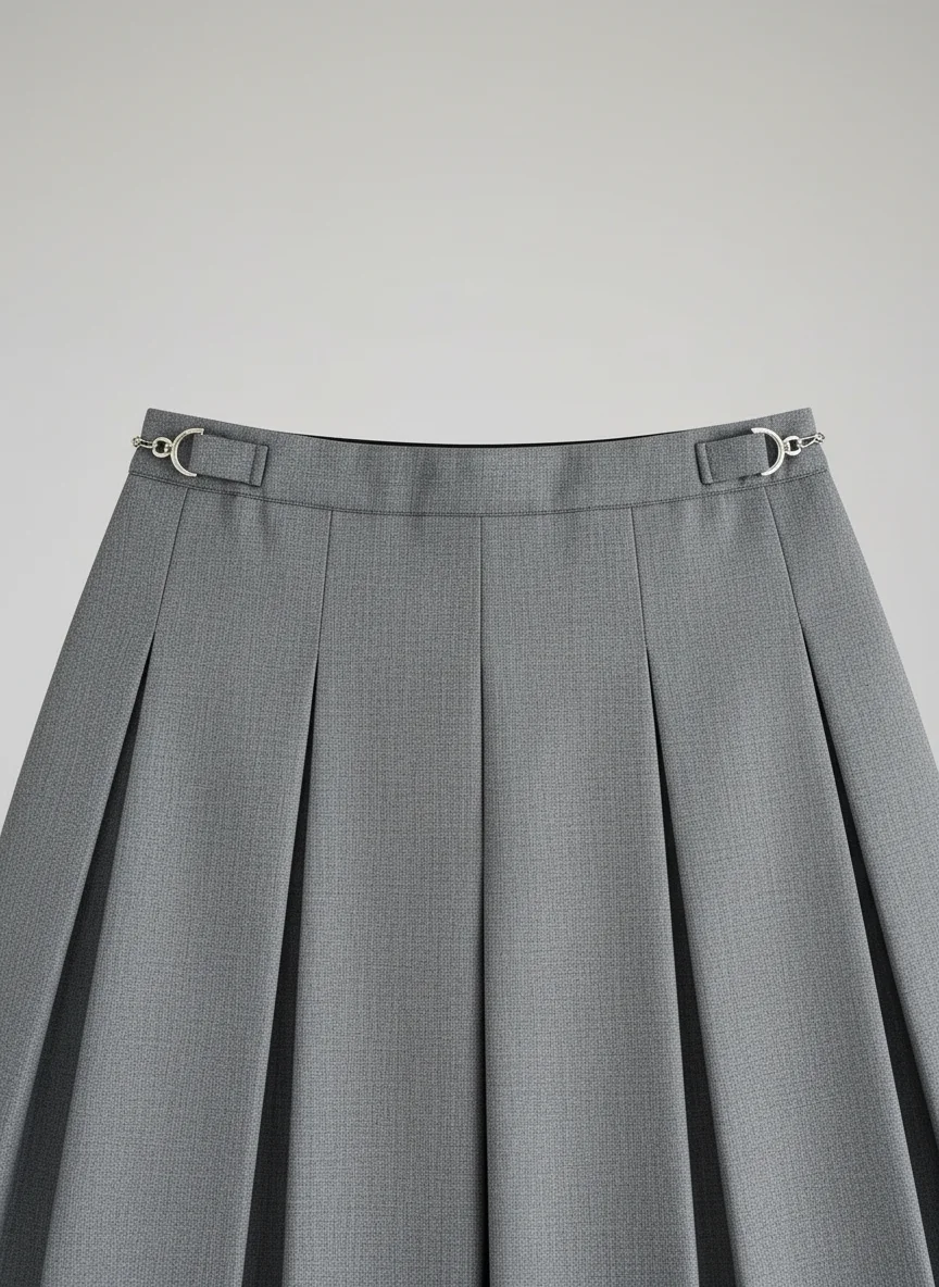 Pantalon jupe laine taille haute vintage élégant femme - Vue 5 - Pantalon jupe