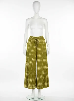 Pantalon jupe large bohème taille élastique à pois femme - Vue 1 - Pantalon jupe