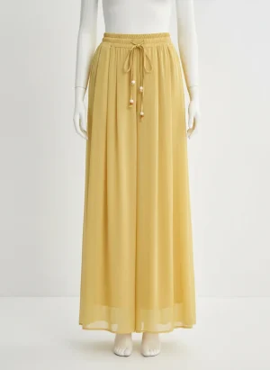 Pantalon jupe large fluide été taille haute femme - Vue 1 - Pantalon jupe