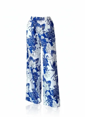 Pantalon jupe large imprimé artistique taille haute femme - Vue 1 - Pantalon jupe