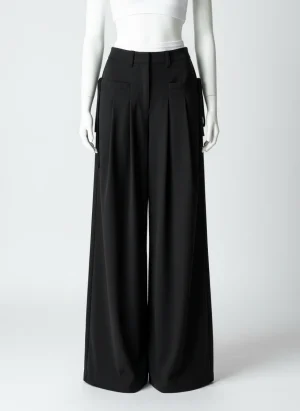 Pantalon jupe large taille haute lien latéral fluide femme - Vue 1 - Pantalon jupe