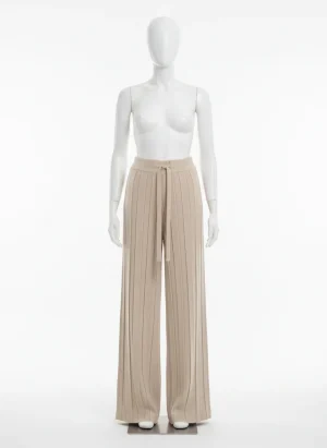 Pantalon jupe maille viscose jambe large décontracté femme - Vue 1 - Pantalon jupe