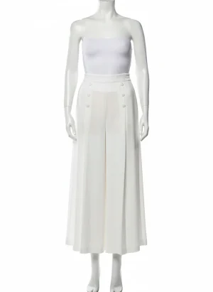 Pantalon jupe mousseline 7/8 boutons élégant femme - Vue 1 - Pantalon jupe