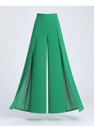 Pantalon jupe mousseline taille haute danse chic femme - Vue 1 - Pantalon jupe