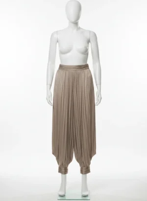 Pantalon jupe plissé bouffant taille haute rétro femme - Vue 1 - Pantalon jupe