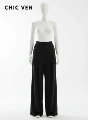 Pantalon jupe plissé large bureau élégant femme - Vue 1 - Pantalon jupe