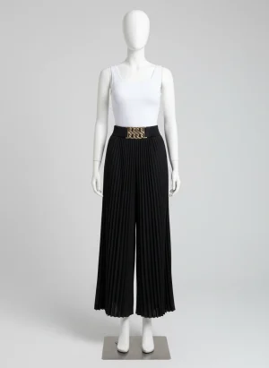 Pantalon jupe plissé large taille élastique femme - Vue 1 - Pantalon jupe