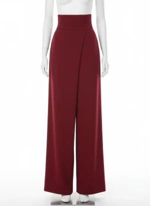 Pantalon jupe taille haute fluide élégant femme - Vue 1 - Pantalon jupe