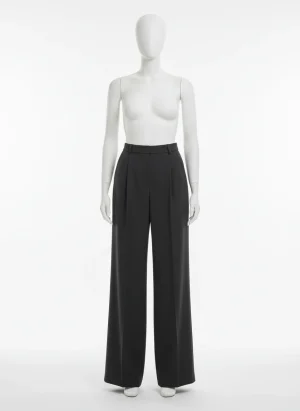 Pantalon jupe vintage taille haute coupe droite femme - Vue 1 - Pantalon jupe