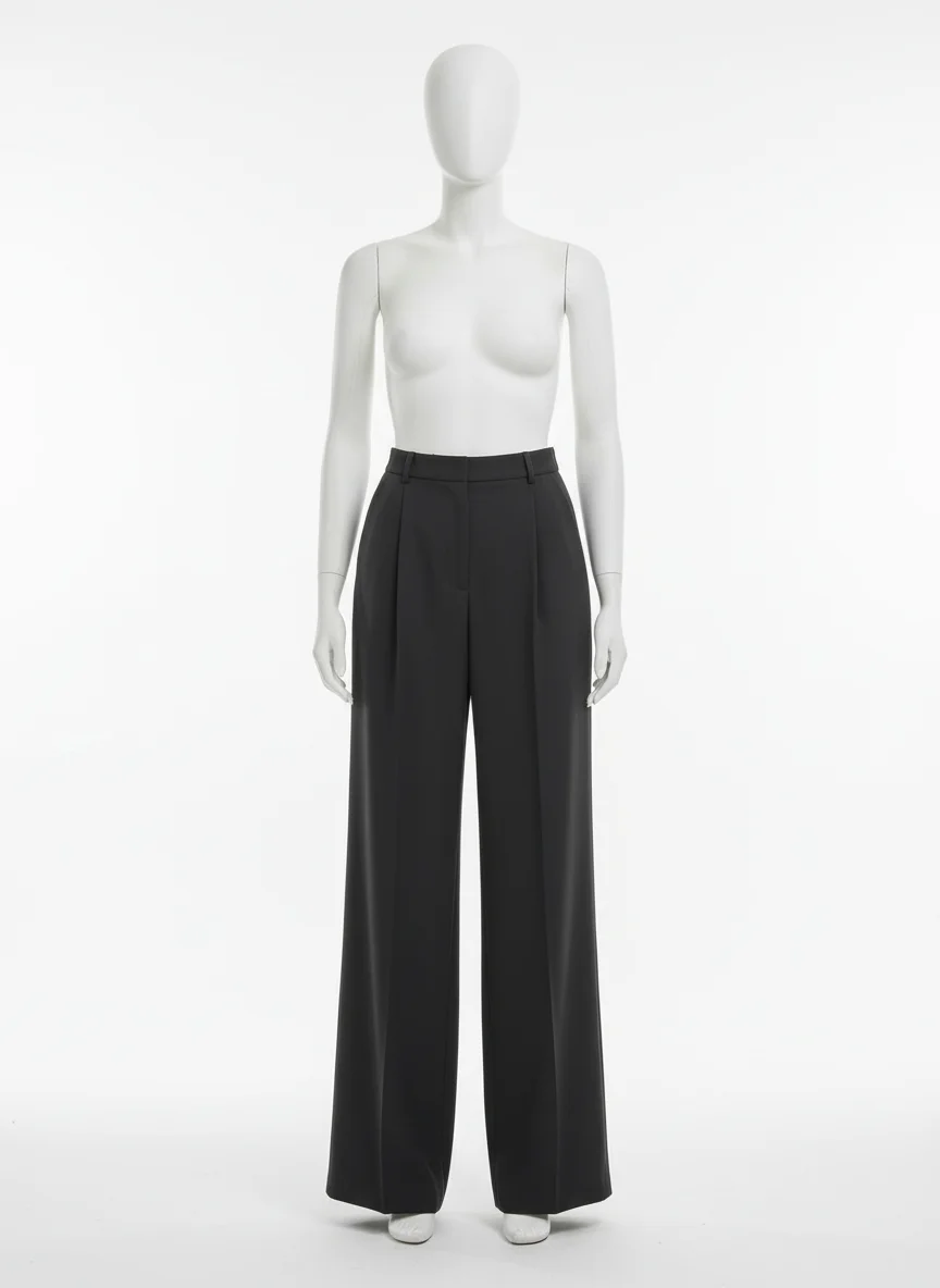 Pantalon jupe vintage taille haute coupe droite femme - Vue 1 - Pantalon jupe