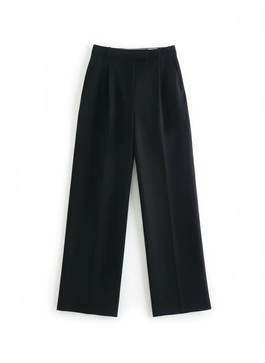 Pantalon jupe vintage taille haute coupe droite femme - Vue 10 - Pantalon jupe