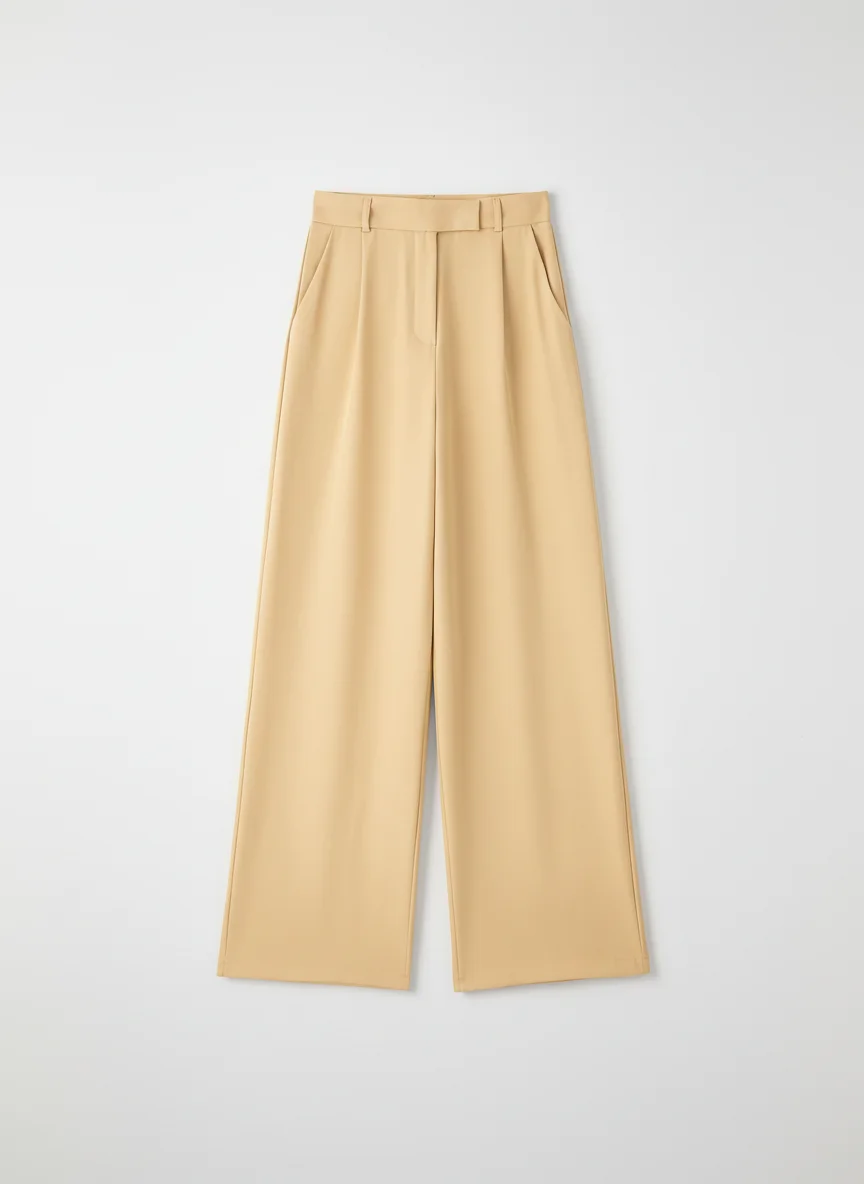 Pantalon jupe vintage taille haute coupe droite femme - Vue 11 - Pantalon jupe