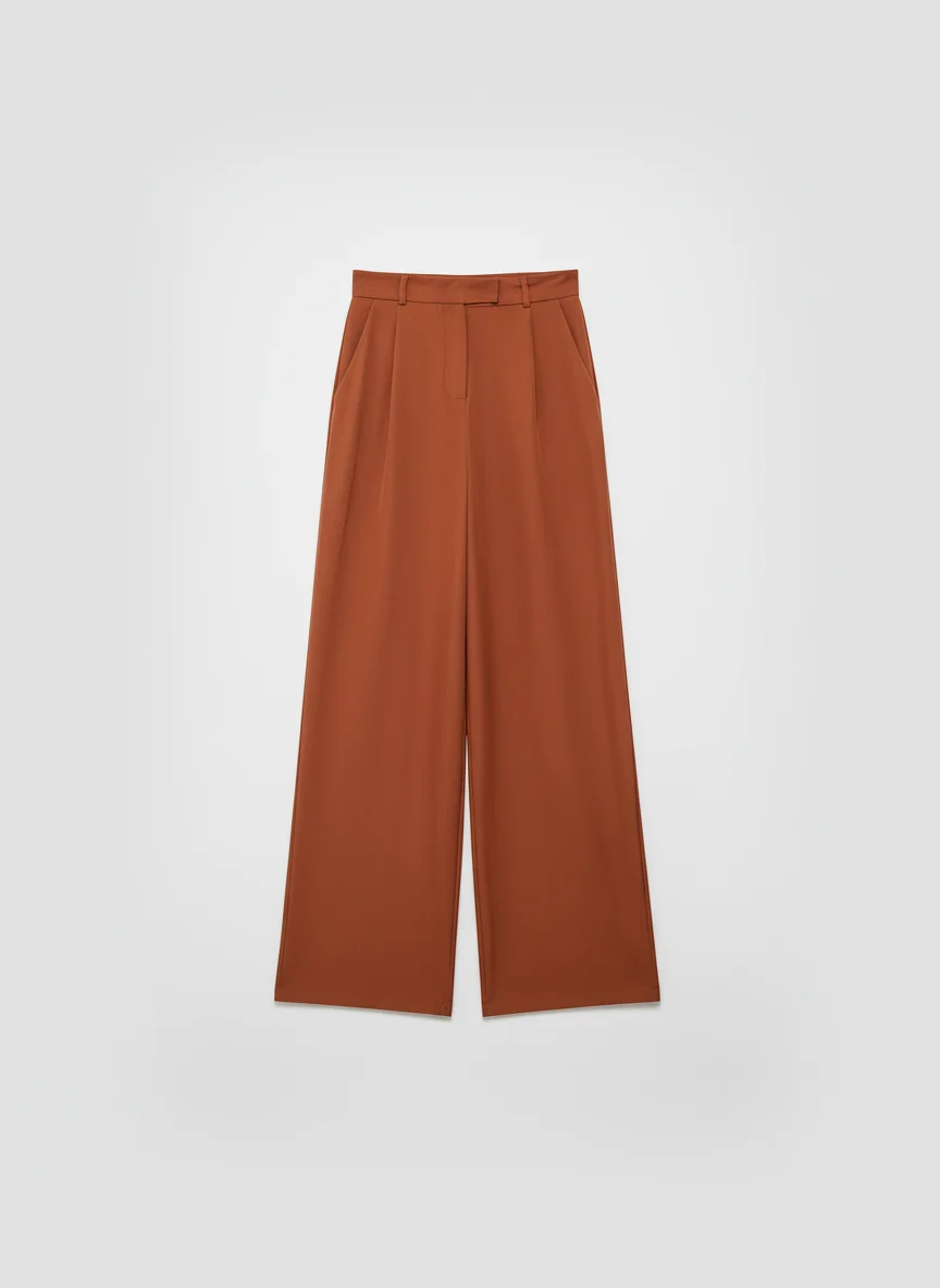 Pantalon jupe vintage taille haute coupe droite femme - Vue 13 - Pantalon jupe