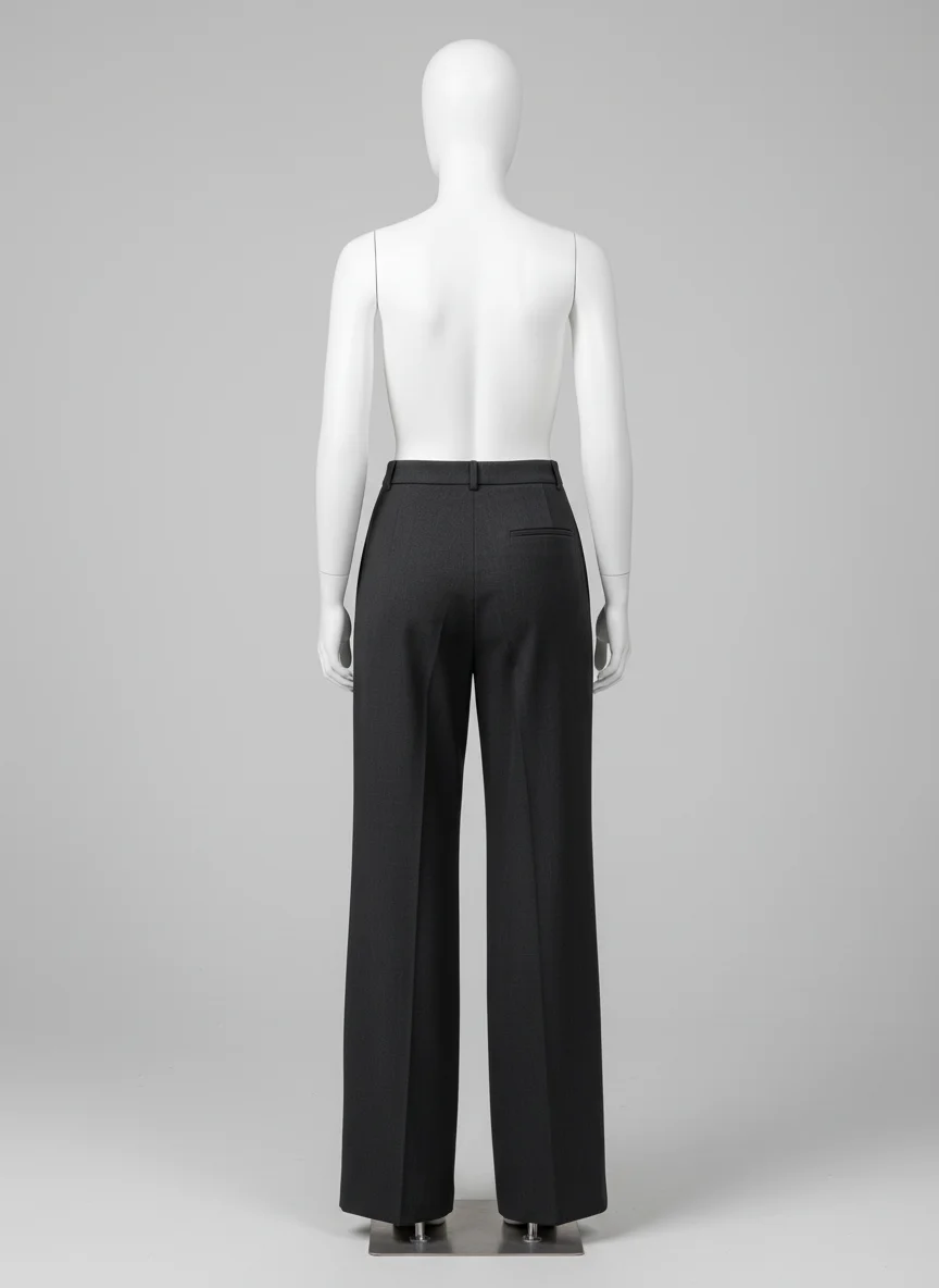 Pantalon jupe vintage taille haute coupe droite femme - Vue 2 - Pantalon jupe