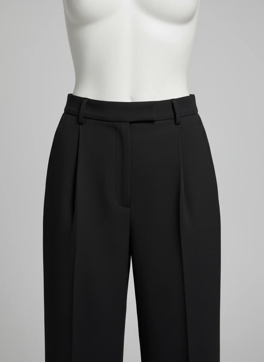 Pantalon jupe vintage taille haute coupe droite femme - Vue 4 - Pantalon jupe