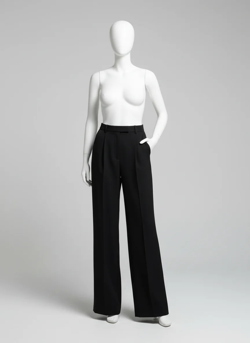 Pantalon jupe vintage taille haute coupe droite femme - Vue 5 - Pantalon jupe