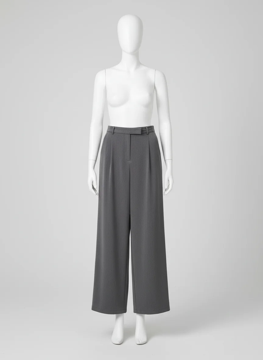 Pantalon jupe vintage taille haute coupe droite femme - Vue 6 - Pantalon jupe