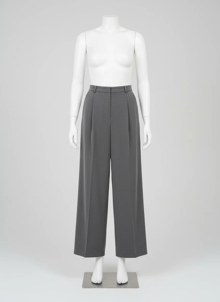 Pantalon jupe vintage taille haute coupe droite femme - Vue 7 - Pantalon jupe