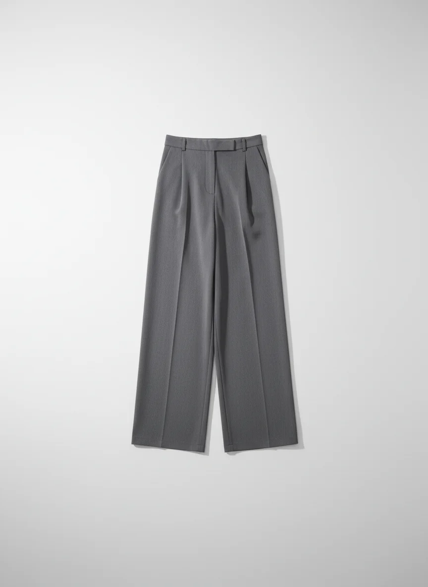 Pantalon jupe vintage taille haute coupe droite femme - Vue 8 - Pantalon jupe