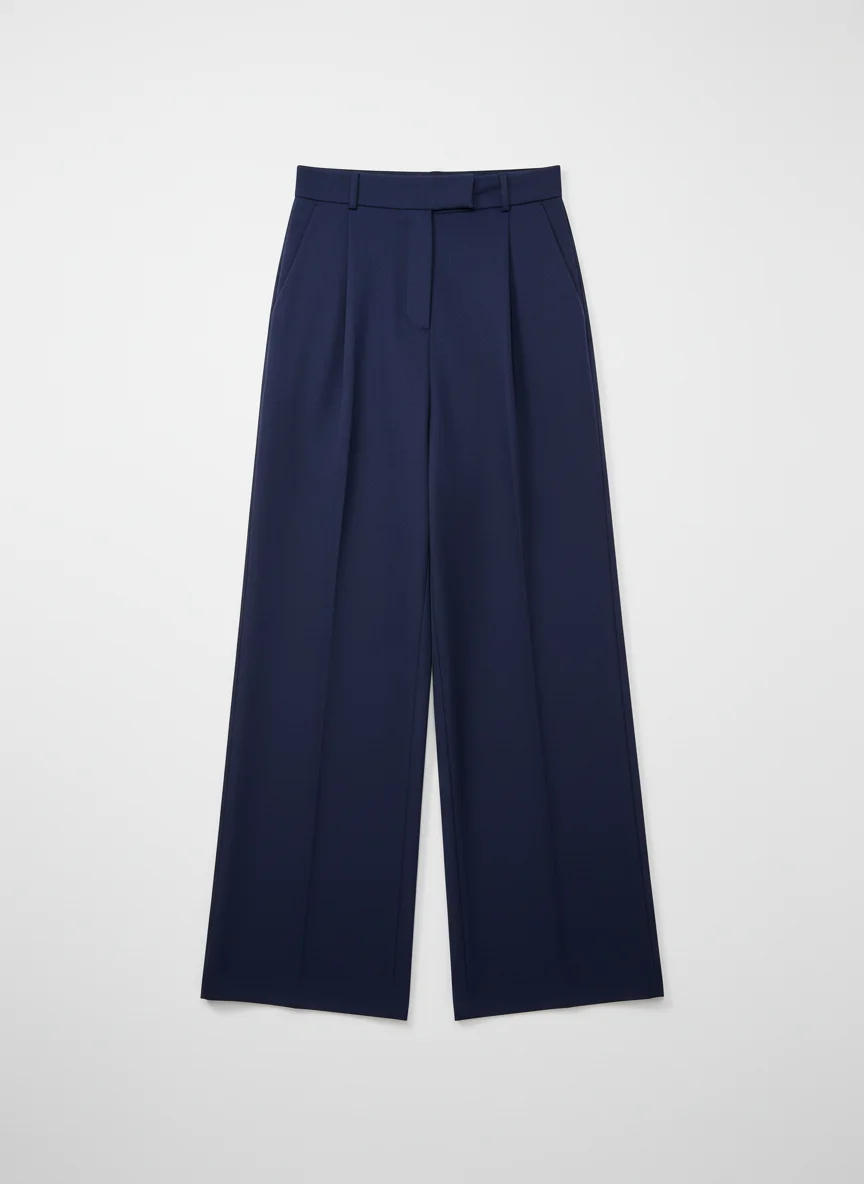 Pantalon jupe vintage taille haute coupe droite femme - Vue 9 - Pantalon jupe